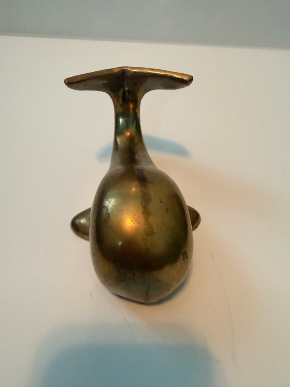 Brass Whale Figurine Decorative Accent - Gold Tone - Picture 2 of 6